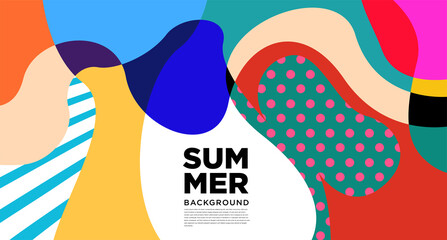 Colorful abstract liquid flat pattern illustration for summer holiday banner