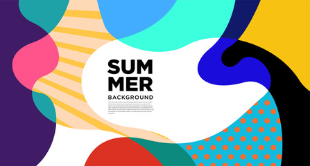 Colorful abstract liquid flat pattern illustration for summer holiday banner