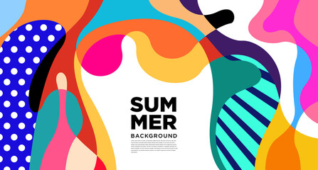 Fototapeta premium Colorful abstract liquid flat pattern illustration for summer holiday banner
