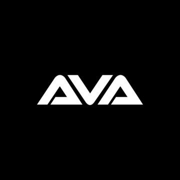 AVA letter logo design with black background in illustrator, vector logo modern alphabet font overlap style. calligraphy designs for logo, Poster, Invitation, etc.