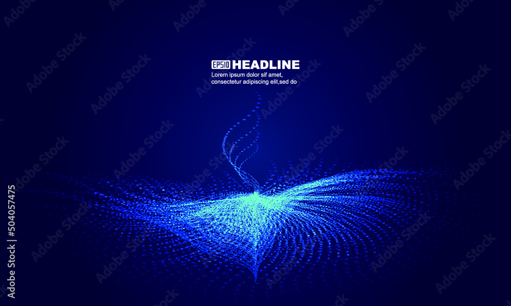 Poster divergent particle flow internet technology big data vector background
