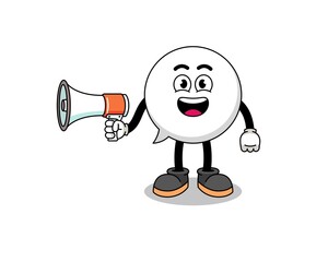 speech bubble cartoon illustration holding megaphone