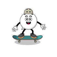 speech bubble mascot playing a skateboard