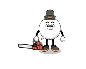 Fototapeta premium speech bubble illustration cartoon as a lumberjack