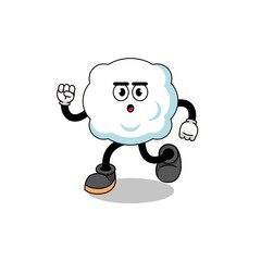 running cloud mascot illustration