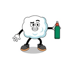 Fototapeta premium cloud illustration cartoon holding mosquito repellent