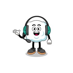 Mascot Illustration of cloud as a customer services