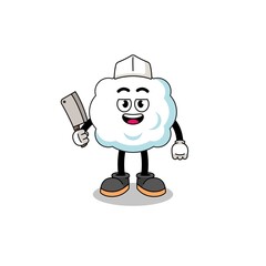 Mascot of cloud as a butcher