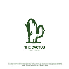 Modern cactus logo design vector