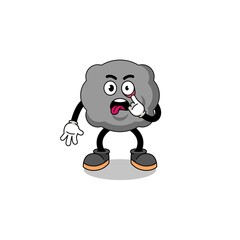 Character Illustration of dark cloud with tongue sticking out