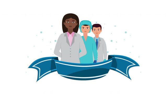 medical doctors staff characters animation