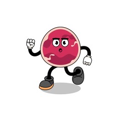 running meat mascot illustration