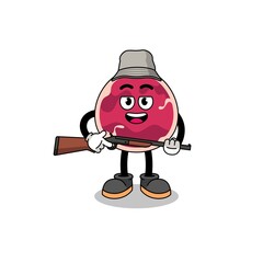 Fototapeta premium Cartoon Illustration of meat hunter