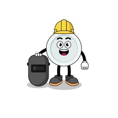 Mascot of plate as a welder