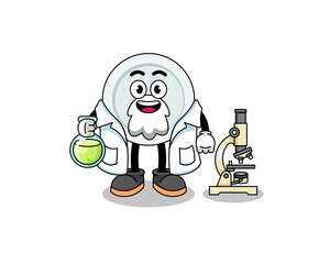 Mascot of plate as a scientist