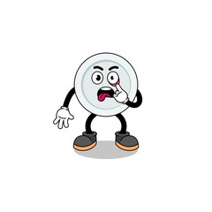 Character Illustration of plate with tongue sticking out