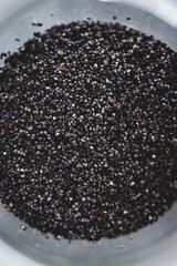 spice jar with poppy seeds close-up shot of pantry ingredients