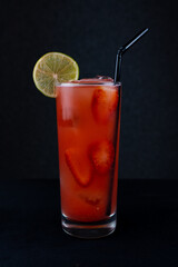 cocktail with strawberry