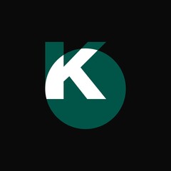 K text vector logo design. K letter mark brand logo illustration