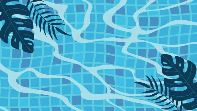 summer season pool airview animation