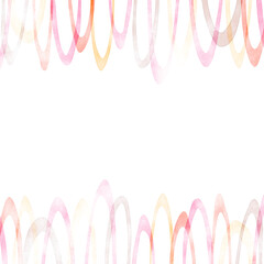 抽象的なラインアートのフレーム　赤系