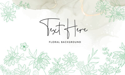 elegant outline floral background design