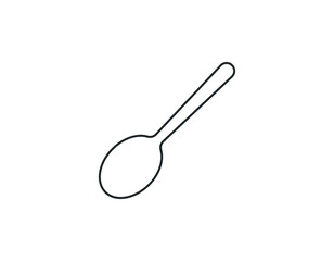 spoon icon. Kitchen appliances for cooking Illustration. Simple thin line style symbol.