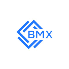 Obraz premium BMX technology letter logo design on white background. BMX creative initials technology letter logo concept. BMX technology letter design. 