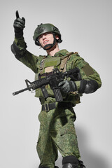 soldier with rifle