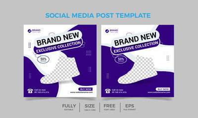 Banner sports shoe sale social media post. Modern advertising, Fully editable design banner