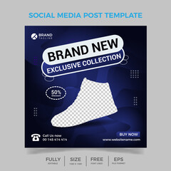 Shoes social media banner, Modern advertising, Fully editable banner post design template