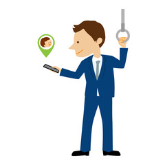 gpa、通勤中に子供の位置情報を確認するお父さん	
