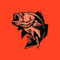 bass fish vector for logo suggestion