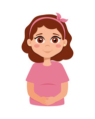 happy young woman character