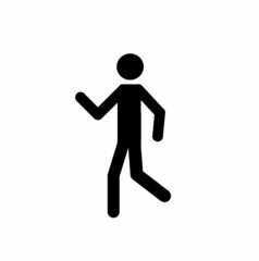 Fototapeta na wymiar stick man walking, healthy lifestyle, walking, figure of a walking man silhouette isolated on a white background