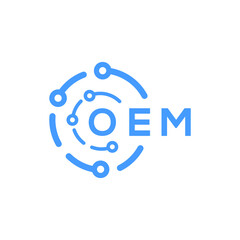 OEM technology letter logo design on white  background. OEM creative initials technology letter logo concept. OEM technology letter design.
