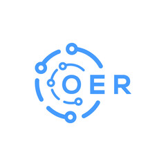 OER technology letter logo design on white  background. OER creative initials technology letter logo concept. OER technology letter design.
