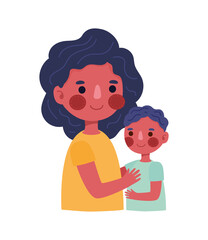 afro mother with son