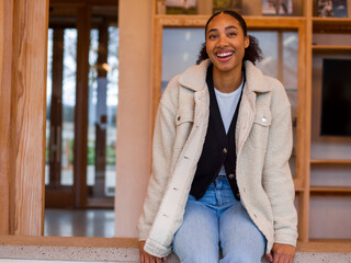 Portrait of young woman smiling