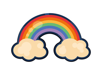 lgbtq rainbow in clouds