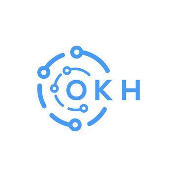 OKH technology letter logo design on white  background. OKH creative initials technology letter logo concept. OKH technology letter design.
