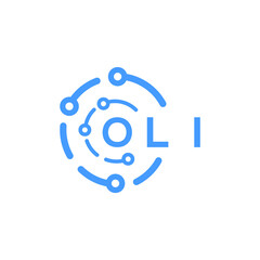 OLI technology letter logo design on white  background. OLI creative initials technology letter logo concept. OLI technology letter design.

