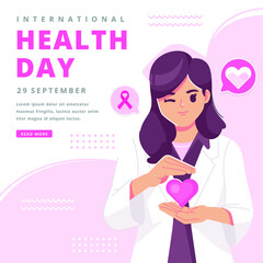 happy international health day illustration background