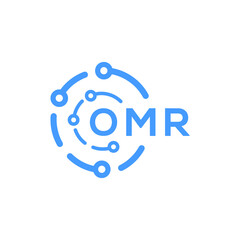 OMR technology letter logo design on white  background. OMR creative initials technology letter logo concept. OMR technology letter design.
