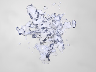 A splash of clear drinking water 3d render