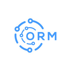 Fototapeta premium ORM technology letter logo design on white background. ORM creative initials technology letter logo concept. ORM technology letter design. 