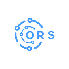 ORS technology letter logo design on white  background. ORS creative initials technology letter logo concept. ORS technology letter design.
