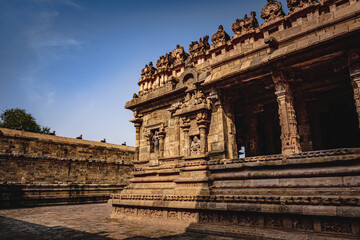 Shri Airavatesvara Temple is a Hindu temple located in Dharasuram, Kumbakonam, Tamil Nadu. It was built by Chola emperor Rajaraja-2. The temple dedicated to Shiva. It is a UNESCO World Heritage Site.