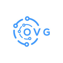 OVG technology letter logo design on white  background. OVG creative initials technology letter logo concept. OVG technology letter design.
