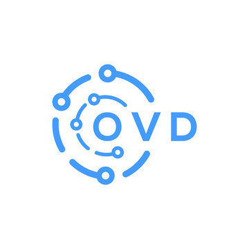 OVD technology letter logo design on white  background. OVD creative initials technology letter logo concept. OVD technology letter design.
